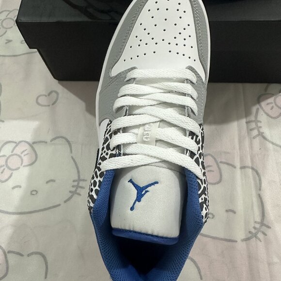 Nike Air Jordan 1 Low Blue And White Low-Top Sneakers - Picture 3 of 6